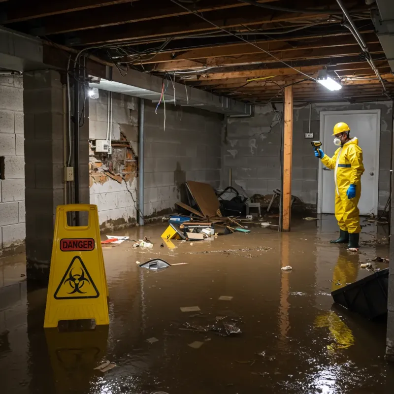 Flooded Basement Electrical Hazard in Elkview, WV Property
